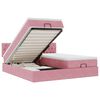 vidaXL Estrutura de cama otomana com colch&otilde;es 180x200 cm veludo rosa