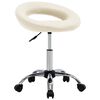 vidaXL Cadeira de trabalho com rodas couro artificial cor creme