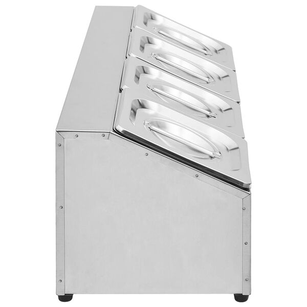 vidaXL Suporte gastronorm c/ 4 recipientes GN 1/6 a&ccedil;o inoxid&aacute;vel