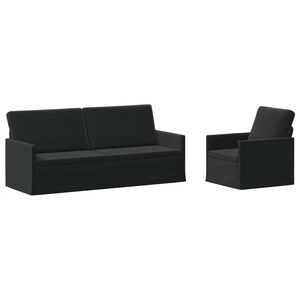 vidaXL Conjunto de Sof&aacute;s 2 pcs Preto Veludo (V)