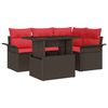 vidaXL Conjunto de Sof&aacute; de Jardim 5 unid. Castanho vime PE