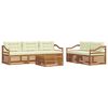 vidaXL Conjunto de Sof&aacute;s para Exterior 6 pcs Natural e Creme