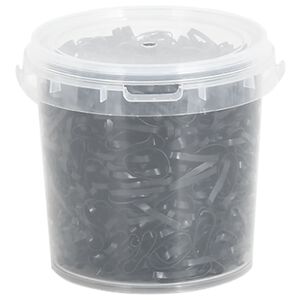 vidaXL El&aacute;sticos para tran&ccedil;as de cavalos 1500 pcs silicone preto