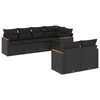 vidaXL 7 pcs conjunto de sof&aacute;s p/ jardim c/ almofad&otilde;es vime PE preto