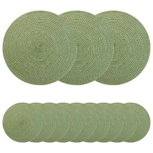 vidaXL Sousplat de Juta 12 unid. Verde-azeitona 100% Juta Tossa