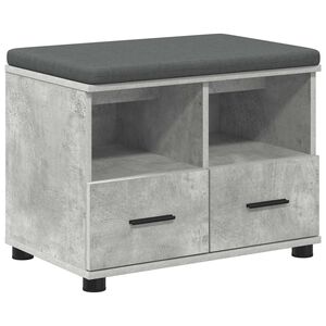 vidaXL Banco de Hall Cinzento Concreto 60 x 38 x 46 cm