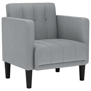 vidaXL Poltrona com apoio de bra&ccedil;os 53 cm tecido cinzento-claro