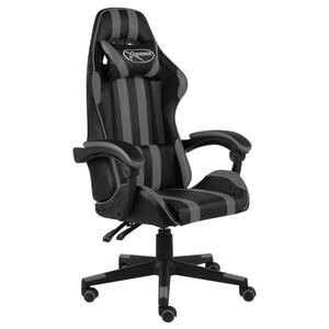 vidaXL Cadeira estilo corrida couro artificial preto e cinzento