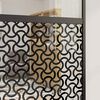 vidaXL Porta de vidro Fretwork Preto 90 x 2 x 205 cm Alum&iacute;nio