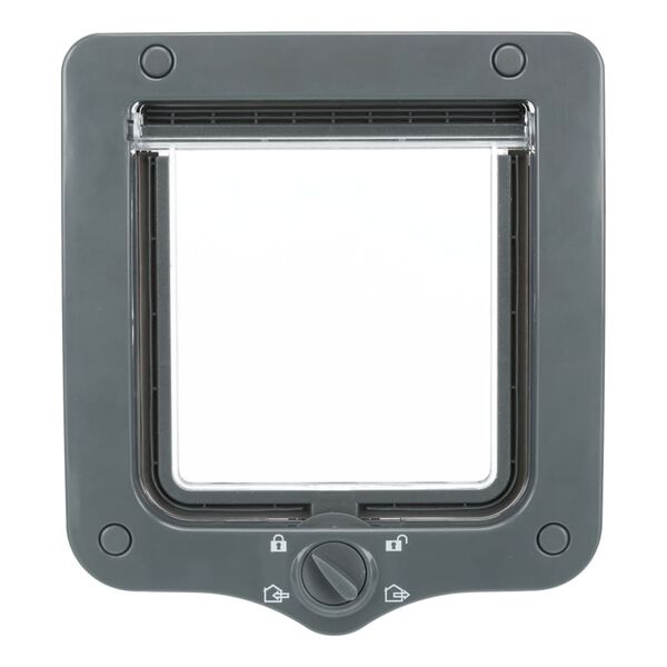 TRIXIE Porta com aba para gatos 4 sentidos com 2 túneis cinzento