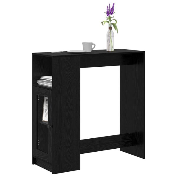 vidaXL Mesa de bar com prateleira Carvalho Preto 101 x 40 x 103,5 cm