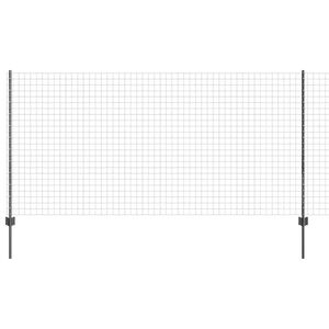 vidaXL Cerca com Poste Cinzeto