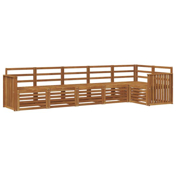 vidaXL Conjuntos de sof&aacute;s 6 pcs Natural Madeira S&oacute;lida de Ac&aacute;cia