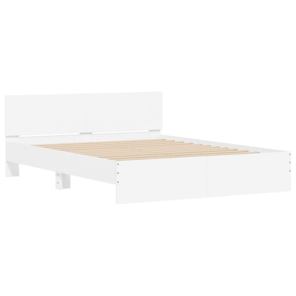 vidaXL Estrutura de cama com cabeceira 140x200 cm branco