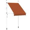 vidaXL Toldo retr&aacute;til manual 150 cm laranja e castanho