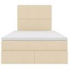 vidaXL Cama com arruma&ccedil;&atilde;o e colch&atilde;o Creme 120 x 200 cm Poli&eacute;ster