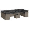 vidaXL 11 pcs conjunto sof&aacute;s de jardim c/ almofad&otilde;es vime PE cinzento