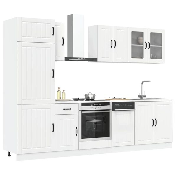 vidaXL 8 pe&ccedil;as arm&aacute;rio de cozinha conjunto Lucca branco