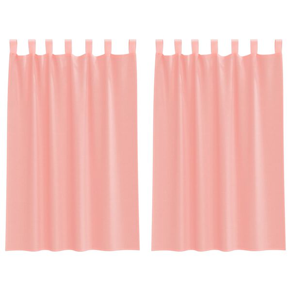 vidaXL Cortinas de voile com la&ccedil;os 2 pcs rosa 140x175 cm