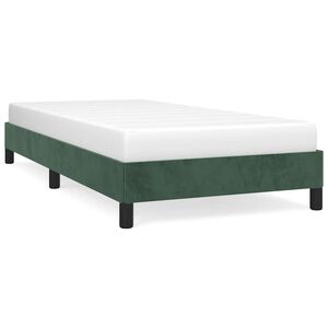 vidaXL Estrutura de cama sem colch&atilde;o 90x200 cm veludo verde-escuro