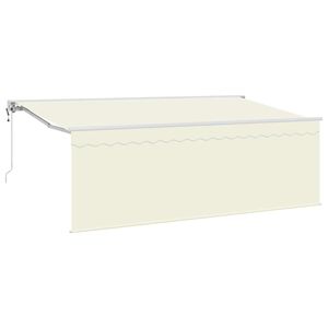 vidaXL Toldo Retr&aacute;til Creme 400 x 200 cm Poli&eacute;ster e Alum&iacute;nio