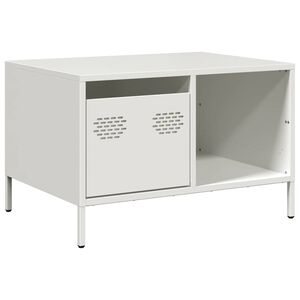 vidaXL Mesa de centro 68,5x50x43,5 cm a&ccedil;o laminado a frio branco