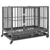 vidaXL Jaula para c&atilde;es com rodas a&ccedil;o 102x72x85 cm