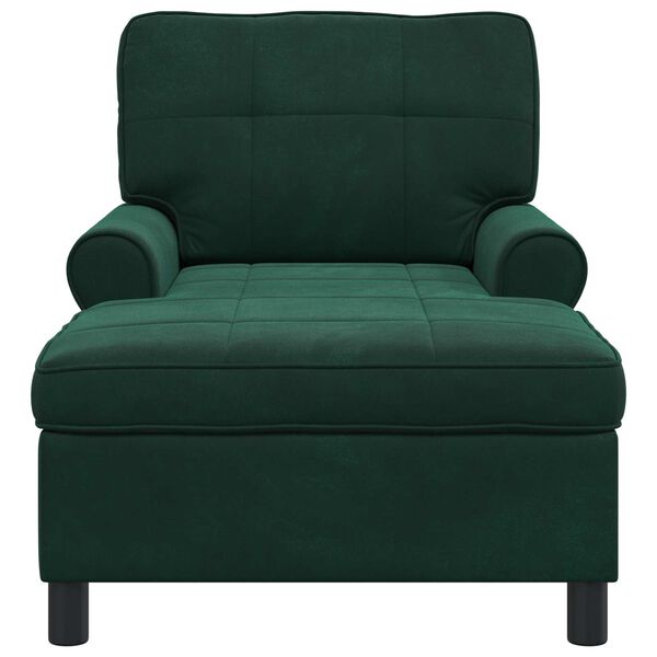 vidaXL Chaise Lounge com almofada Verde Escuro 91 x 157 x 91 cm Veludo