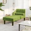 vidaXL Chaise longue com rolo veludo verde-claro