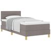 vidaXL Cama Box com colch&atilde;o Cinzento-acastanhado 90 x 190 cm tecido