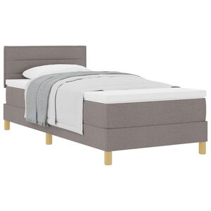 vidaXL Cama Box com colch&atilde;o Cinzento-acastanhado 90 x 190 cm tecido