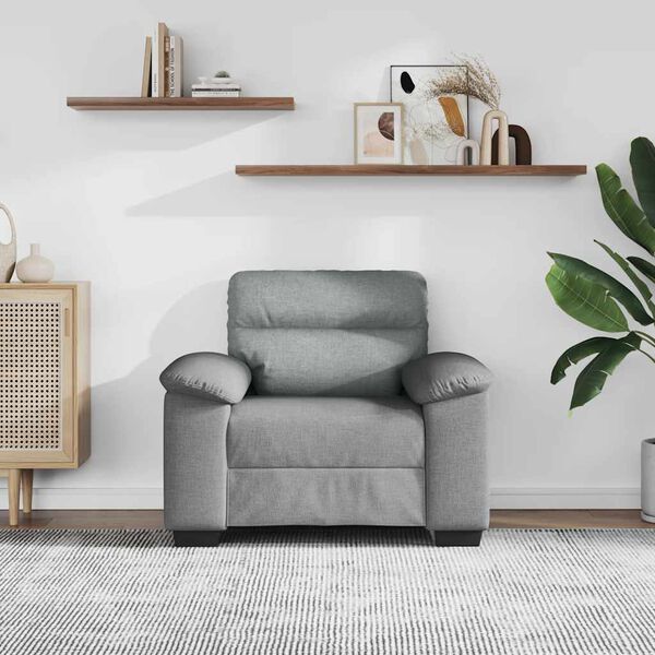 vidaXL Poltrona tecido 100x81x84 cm cinzento-claro