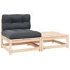 vidaXL 2 pcs conjunto lounge de jardim com almofad&otilde;es pinho maci&ccedil;o