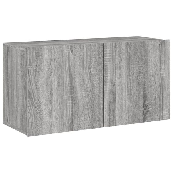 vidaXL M&oacute;vel de parede para TV 80x30x41 cm cinzento sonoma
