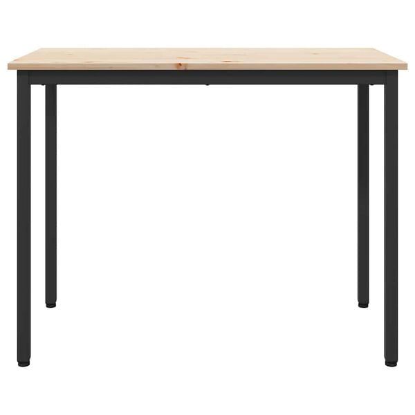 vidaXL mesa Natural 100 x 50 x 77 cm Madeira de Engenharia e A&ccedil;o