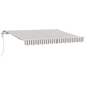 vidaXL Toldo retr&aacute;til Cinza Claro e Branco 300 x 250 cm