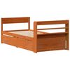 vidaXL Cama sem colchão 75x190 cm madeira de pinho maciça castanho-mel