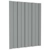vidaXL Painel de telhado 12 pcs Cinzento 60 x 45 cm A&ccedil;o galvanizado