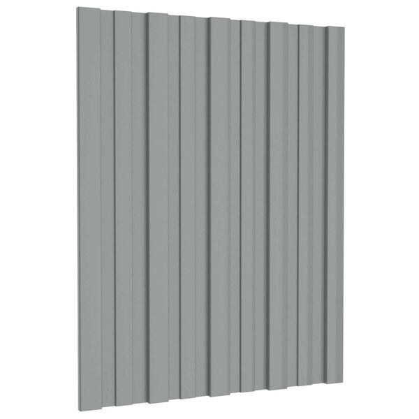 vidaXL Painel de telhado 12 pcs Cinzento 60 x 45 cm A&ccedil;o galvanizado