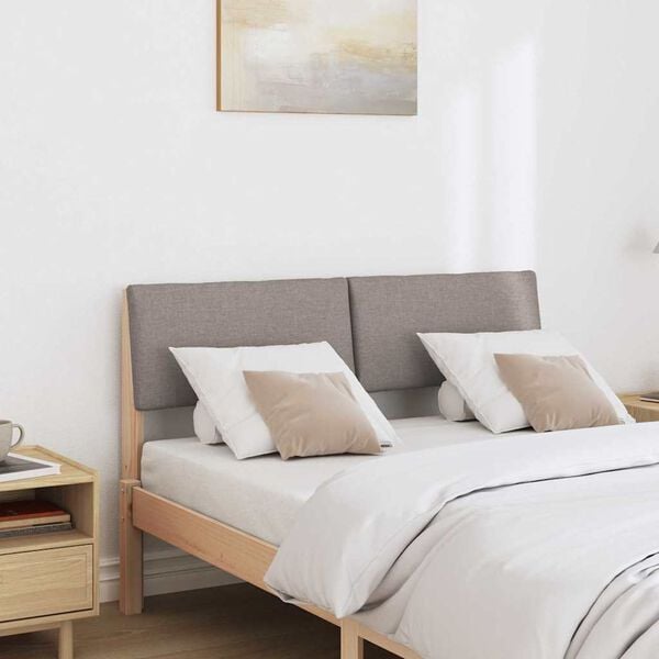 vidaXL Cabeceira estofada Cinzento-acastanhado 120 cm