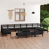 vidaXL 14 pcs conjunto lounge de jardim pinho maci&ccedil;o preto