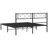 vidaXL Estrutura de cama com cabeceira 140x200 cm metal preto