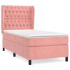 vidaXL Cama com molas/colch&atilde;o 90x190 cm veludo rosa