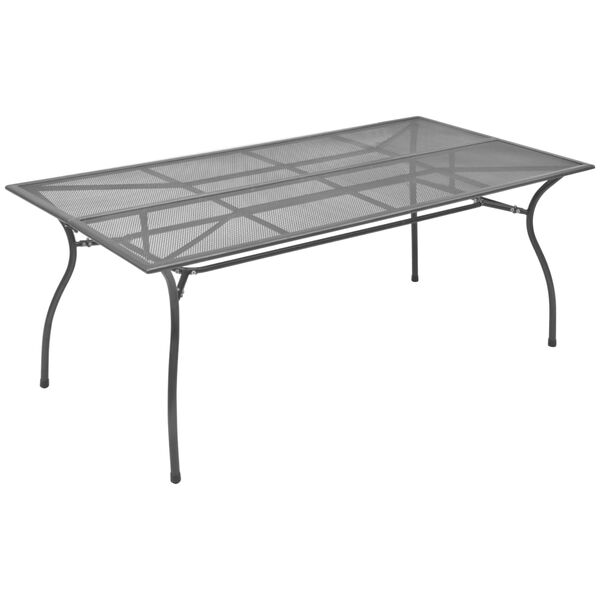 vidaXL Mesa de jardim 170x89,5x72,5 cm malha de a&ccedil;o antracite