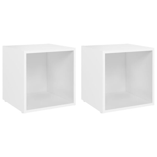 vidaXL Móveis de TV 2 pcs 37x35x37 cm derivados de madeira branco