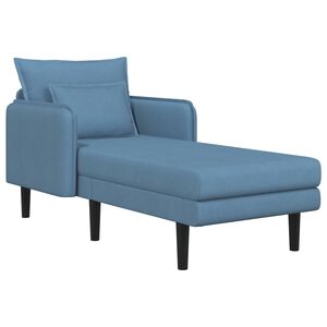 vidaXL Chaise longue grande Azul Tecido de veludo c&ocirc;tel&eacute;