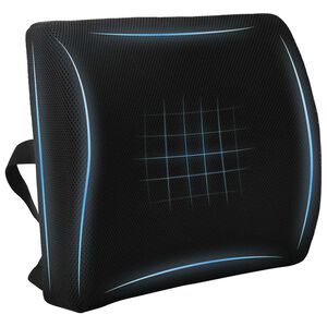 vidaXL Almofada lombar Preto Espuma de Mem&oacute;ria 35,5 x 30 x 12 cm