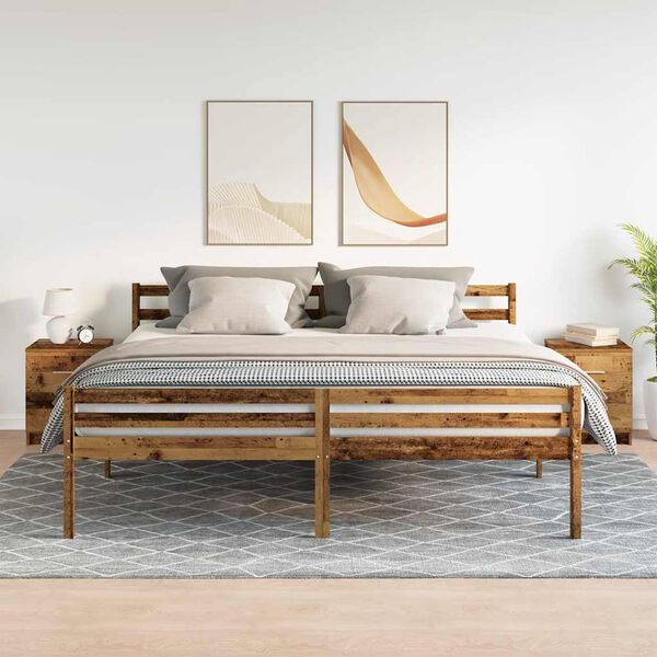 vidaXL Mesas de cabeceira 2 pcs com 2gavetas 40x36x50 cm madeira velha