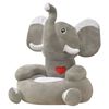 vidaXL Cadeira em pel&uacute;cia infantil, elefante, cinzento