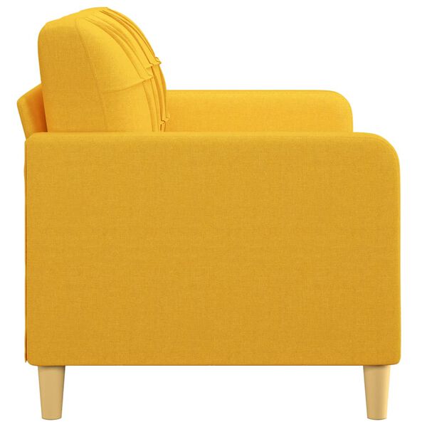 vidaXL Sof&aacute; de 2 lugares 140 cm tecido amarelo-claro